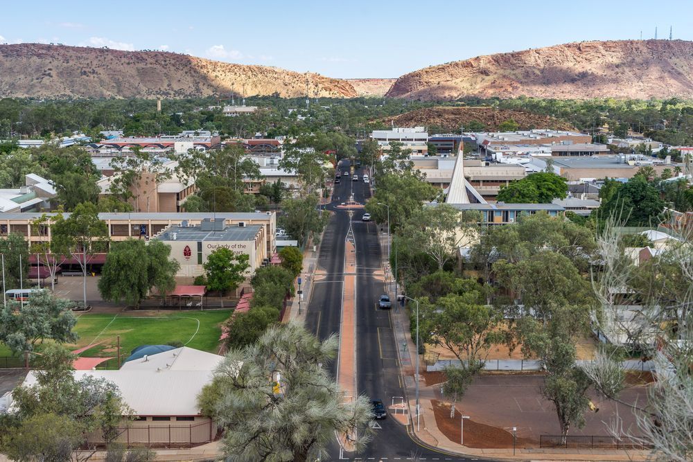 Street View of Alice Springs, Australia, With Buildings — Austar Underground Services in Alice Springs, NT