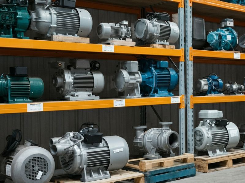 Un magazzino pieno di motori di vario tipo.