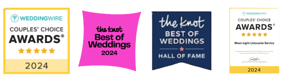 A collage of four awards for best of weddings