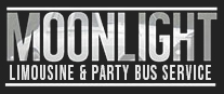 The logo for moonlight limousine and party bus service