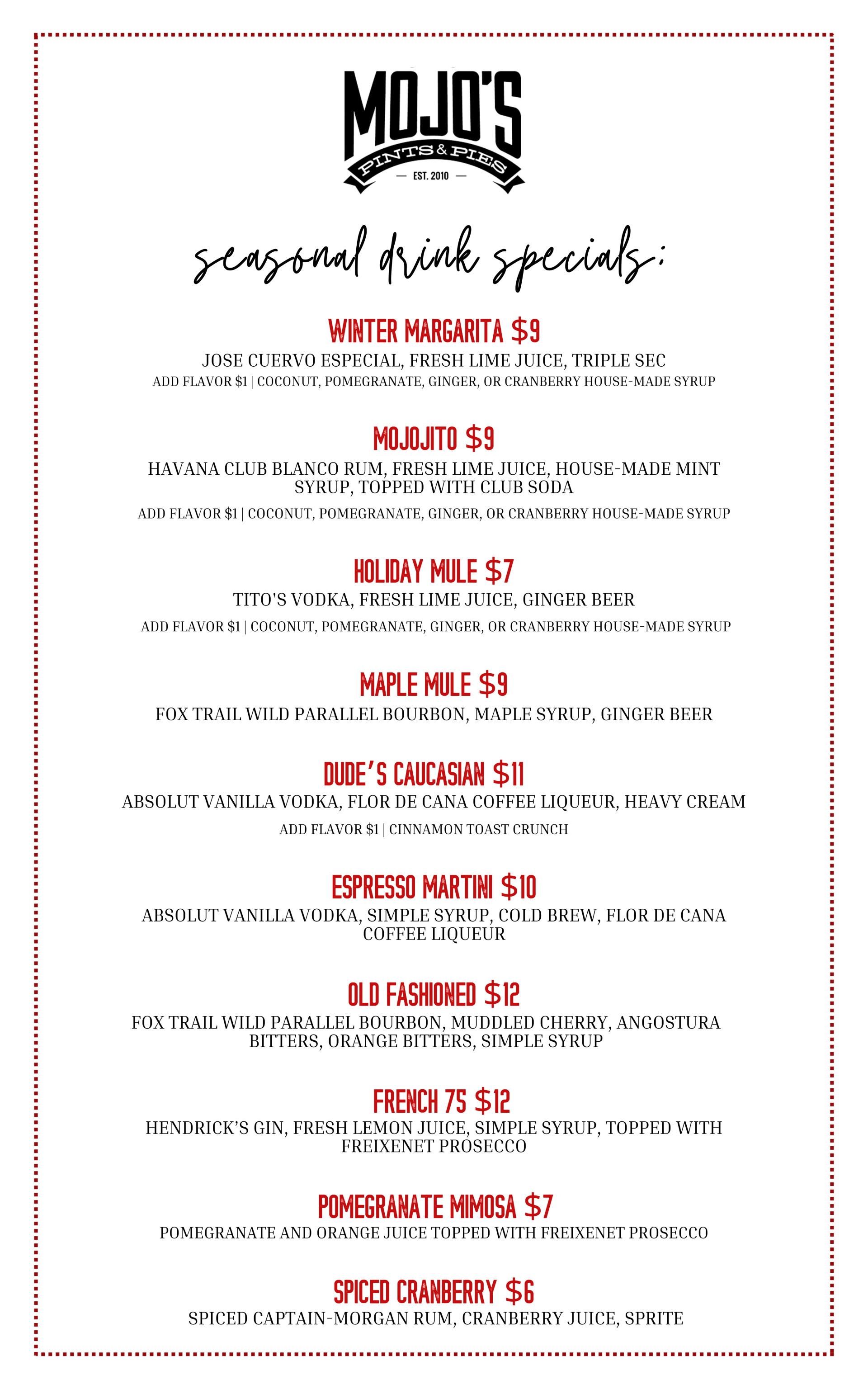 Pie And Pint Roxwell Menu at Lucille Cook blog