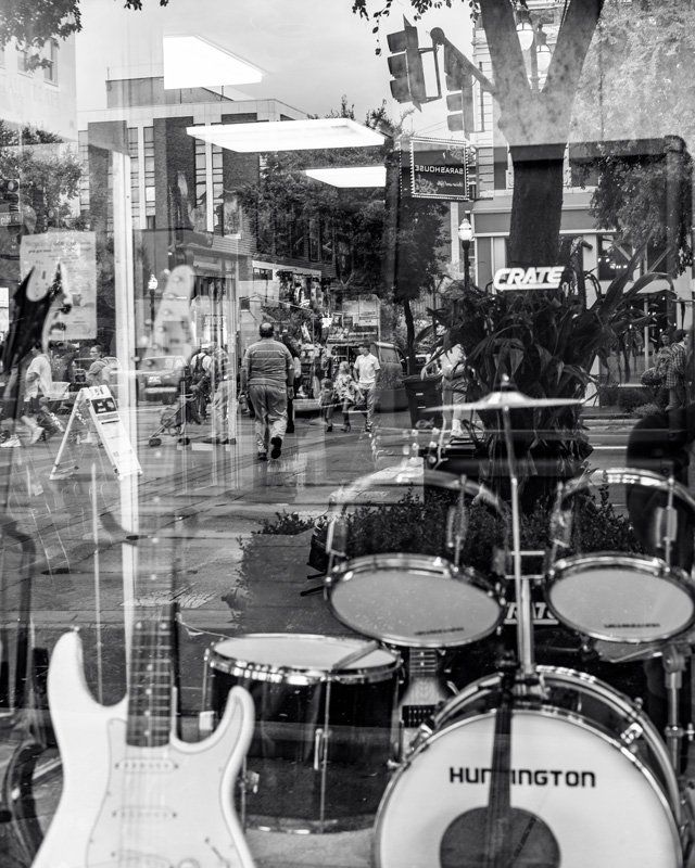 music store window