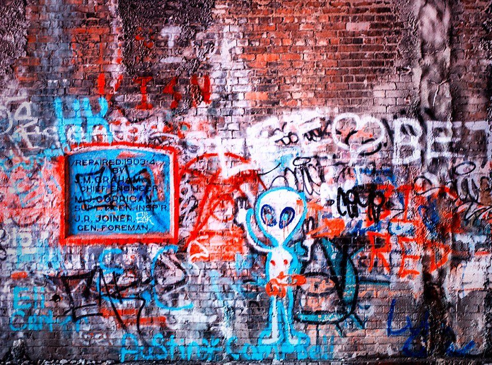 Graffiti inside Moonville Tunnel