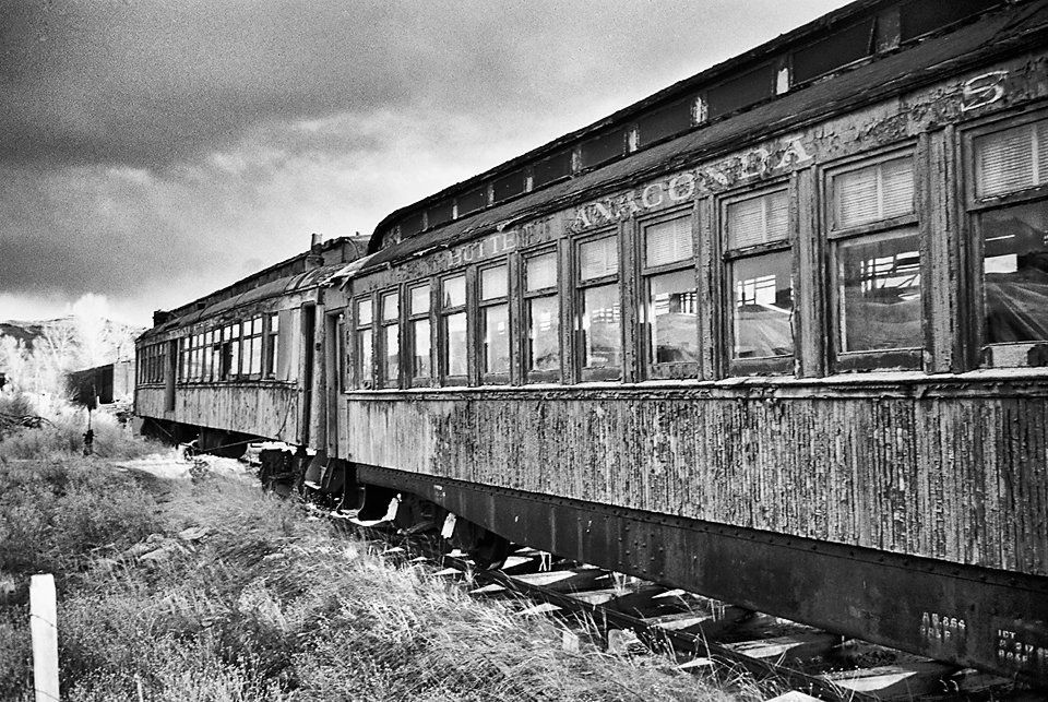 Butte - Anaconda MT  Rail Car in Black & White