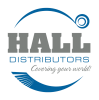 Logo for Hall Distributors featuring text 