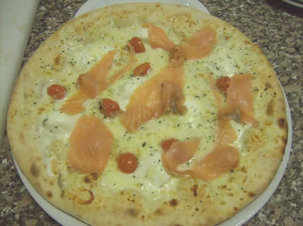 pizza con salmón