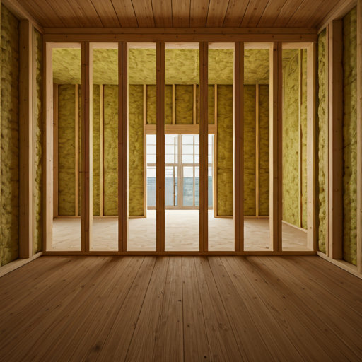 An empty room with wooden walls and a large window.
