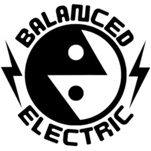 Black and white logo: Yin-yang symbol, 