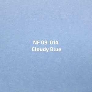 Een close-up van een vel papier met de tekst bewolkt blauw