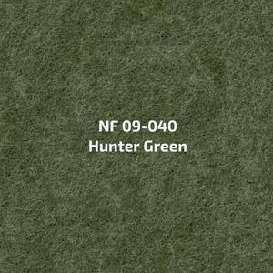 Een close-up van een groen tapijt met de woorden 'jager groen' erop geschreven.