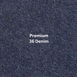 Een close-up van een stuk premium 36-denimstof.