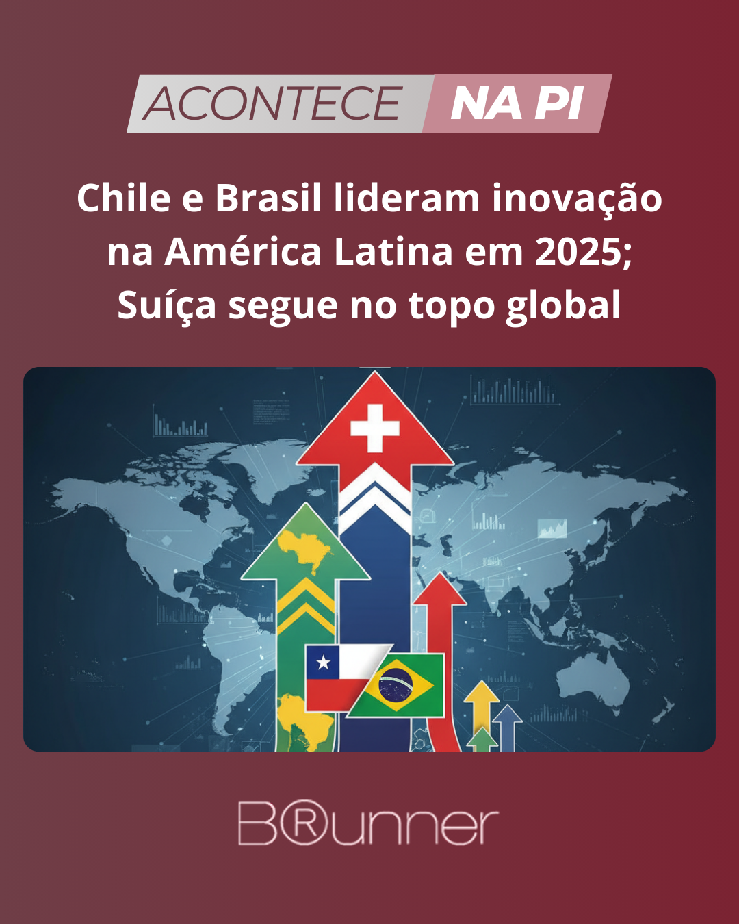Chile e Brasil lideram inovação na América Latina em 2025; Suíça segue no topo global