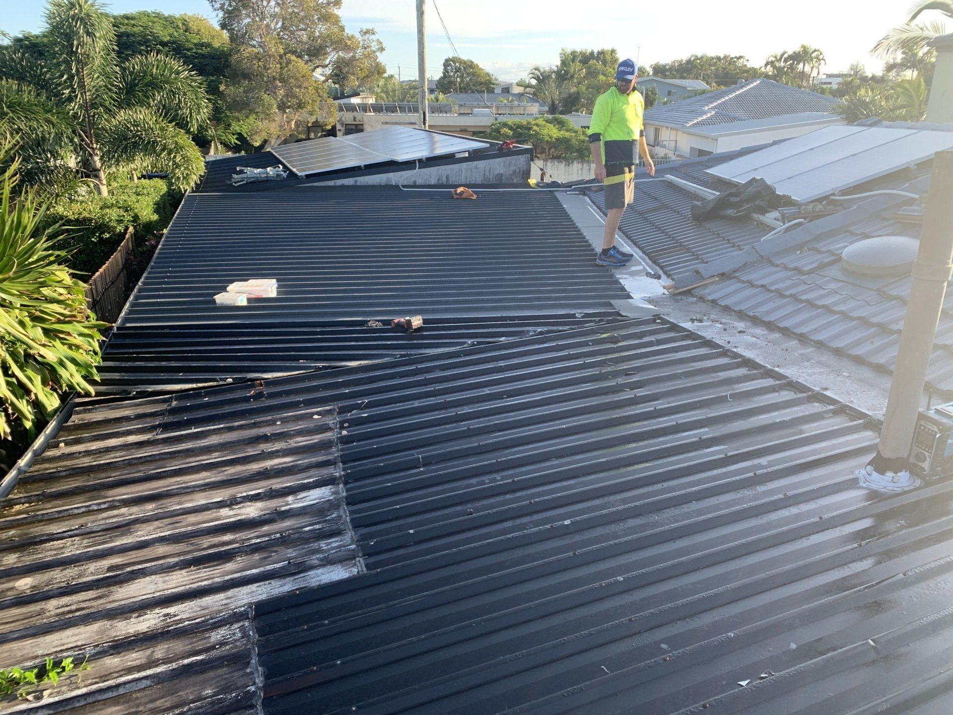 Colorbond Re-roof Roof Replacement Gold Coast Before