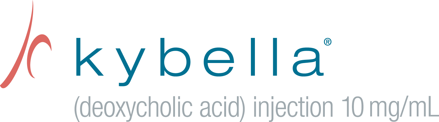 The logo for kybella deoxycholic acid injection 10 mg / ml