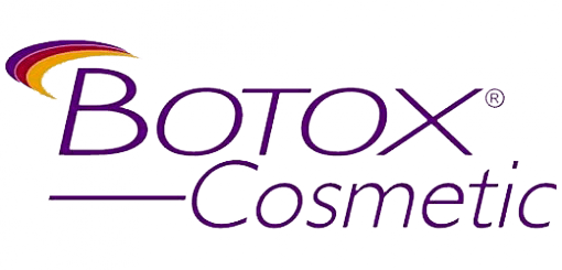 The botox cosmetic logo is purple and has a rainbow on it.