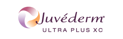 The logo for juvederm ultra plus xc is shown on a white background.