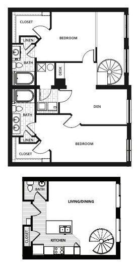 b3 2 bed floor plan