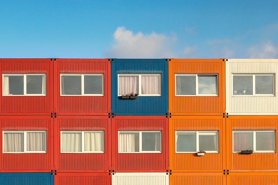newly installed container apartments