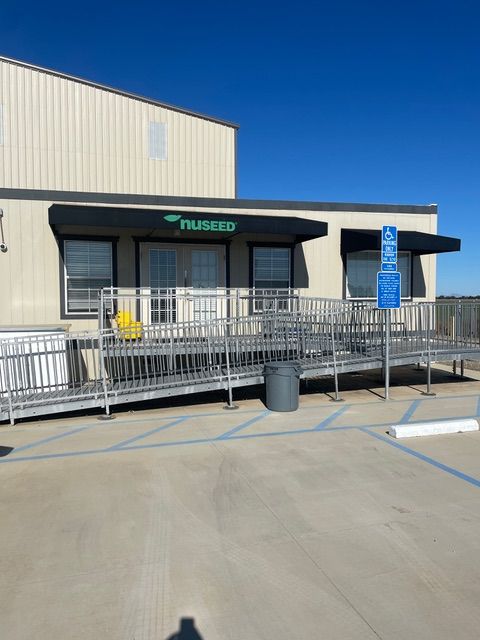 Building with ramp and awning for 