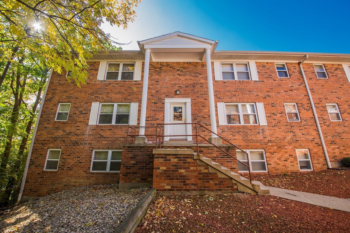 Photo showing a building with steps leading up to it