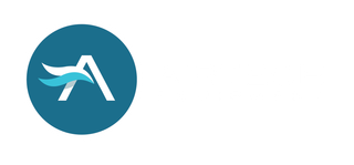 A blue circle with a white letter a inside of it on a white background.