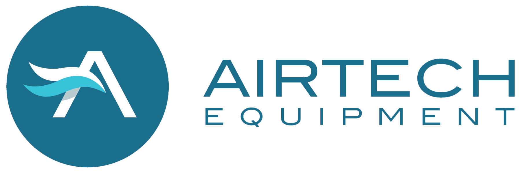 The logo for airtech equipment is a blue circle with a white arrow in the middle.