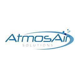 It is a logo for a company called atmos air solutions.