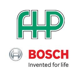 Bosch invented for life hp logo on a white background.