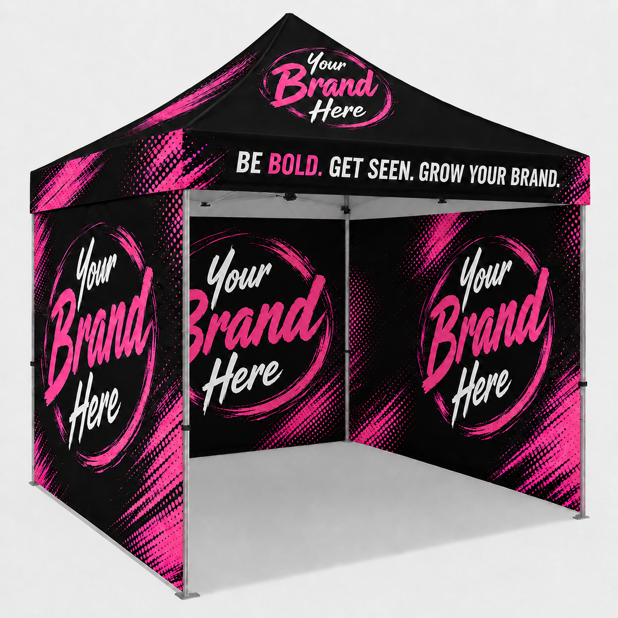 Custom Canopy Top, Frame, and Three Full Walls Package
