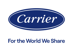 Carrier logo: Blue oval with white text