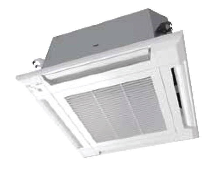 A picture of a ceiling mounted air conditioner on a white background.