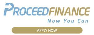 a logo for proceed finance now you can apply now