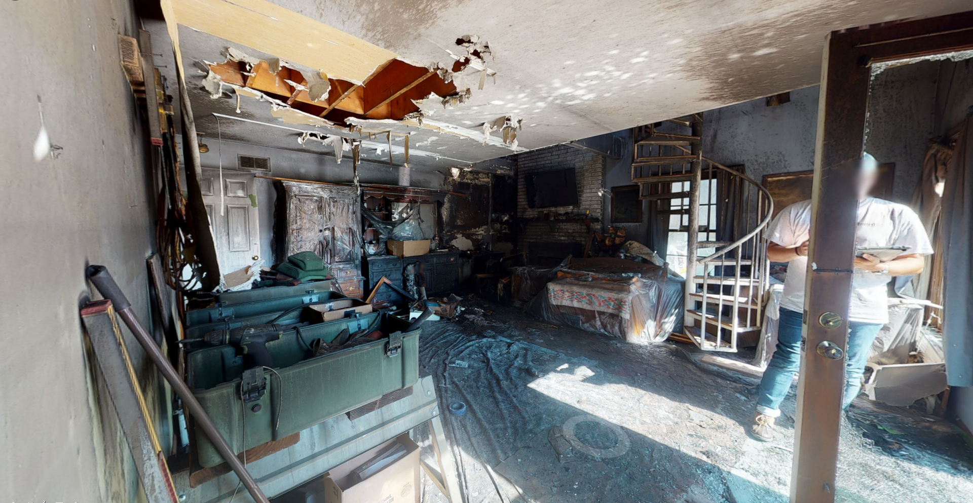 Fire Damage to Main Room
