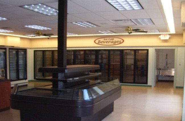 A store with a sign that says beverages on it