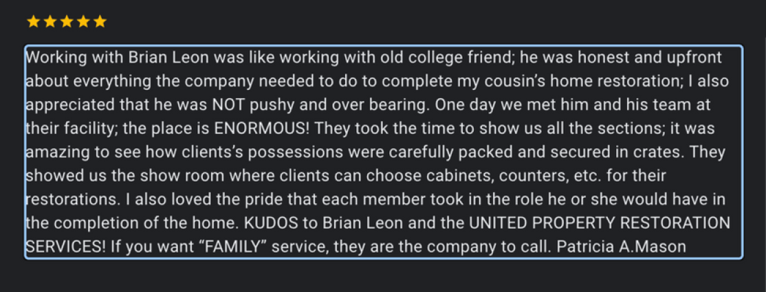 A review of a company called united property restoration