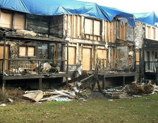house destroyed after fire