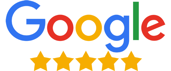 A google logo with five stars on it