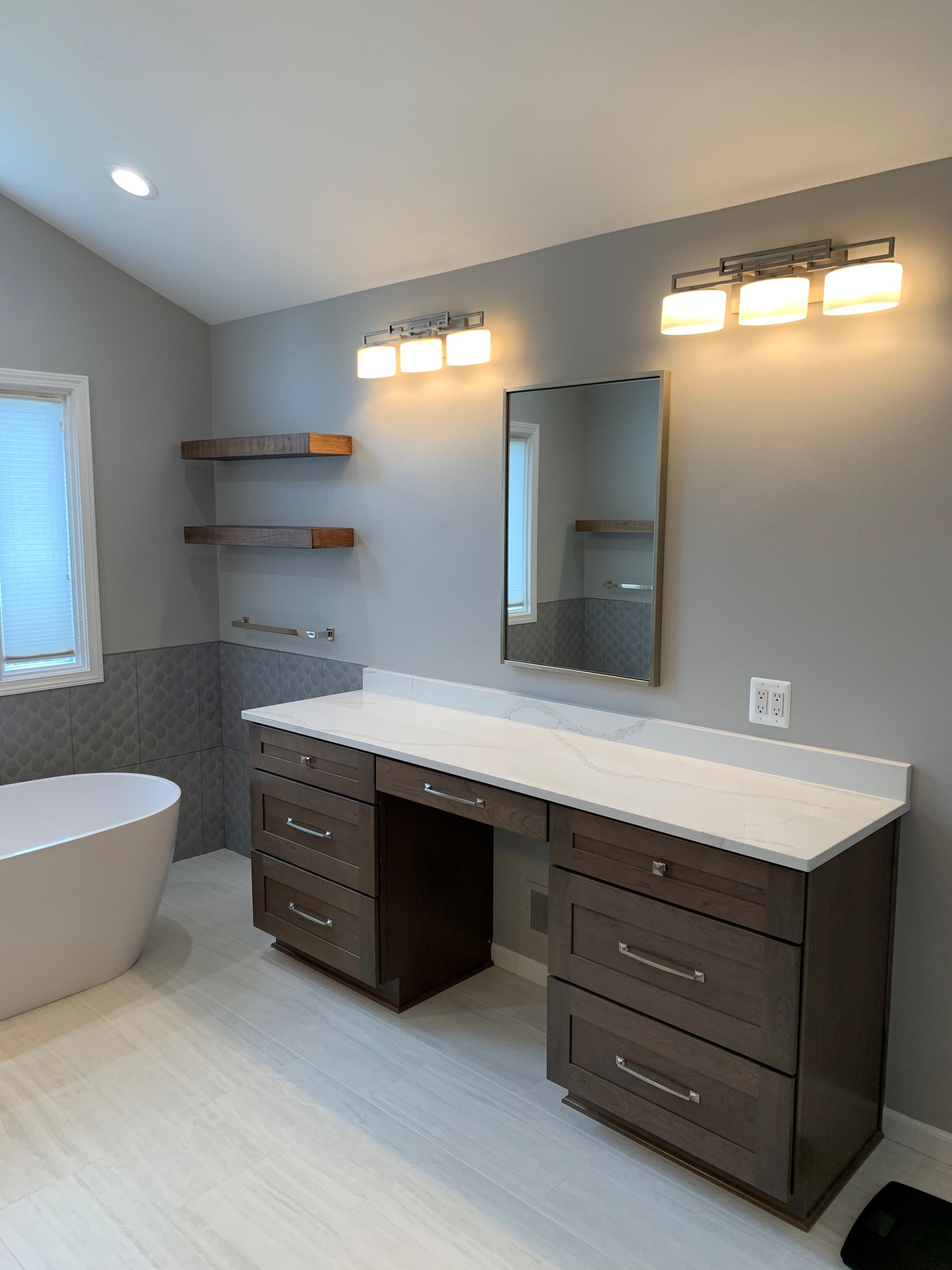 Modern Vanity in Bathroom - Clarkston, MI - Hidden Lake Cabinet & Trim LLC