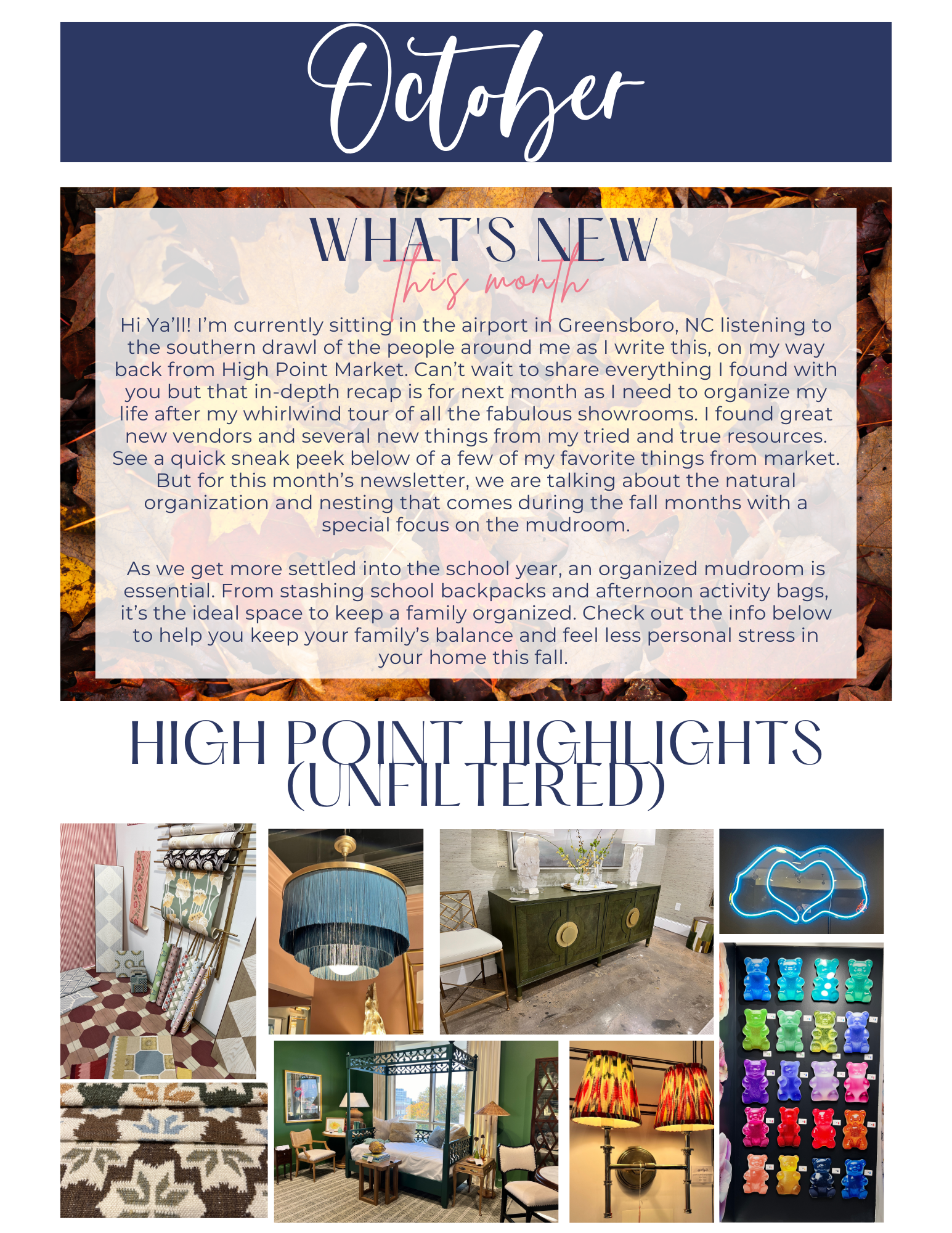 October newsletter with 