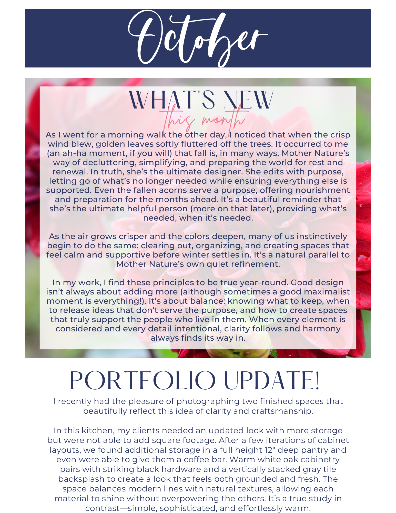 October newsletter with 