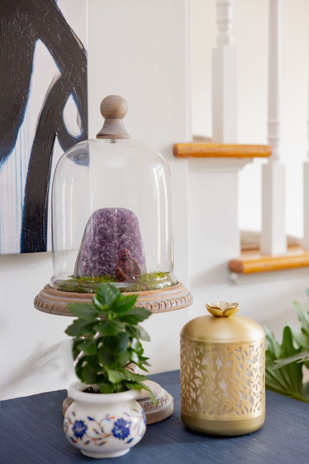 crystal, buddha, plant, diffuser