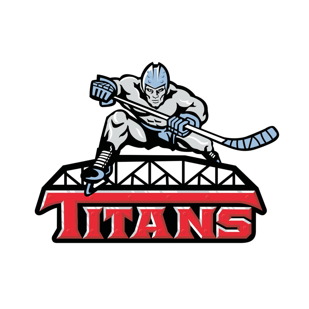 Hockey player in grey skates on a bridge over 