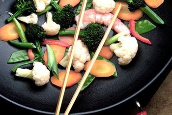 stir fry in a wok
