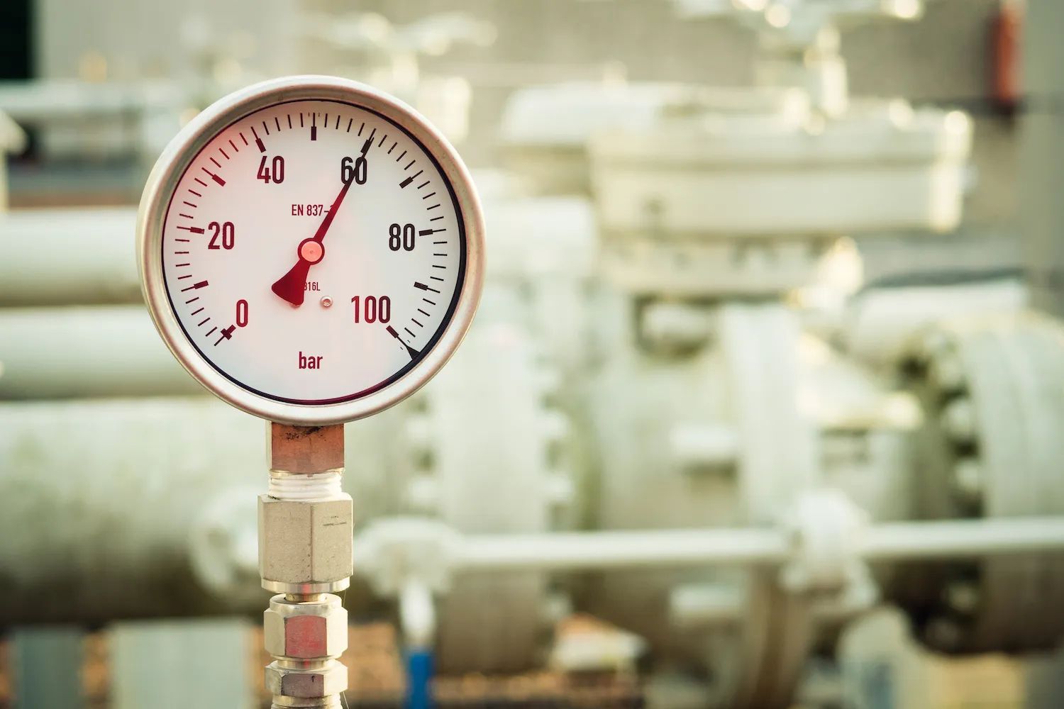 Close-up of a pressure gauge