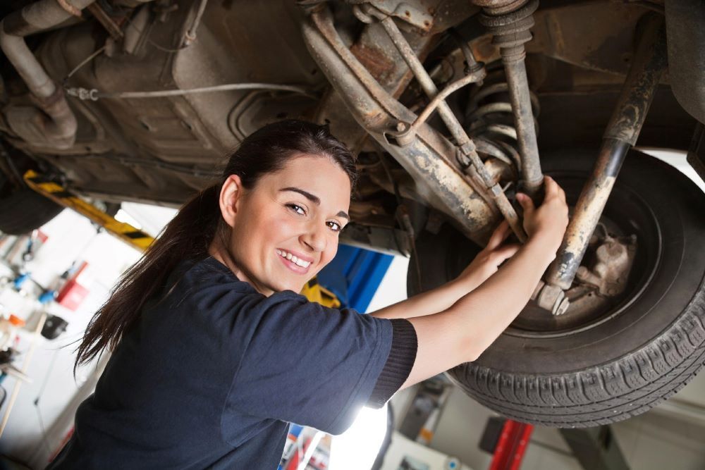 Mechanic repairing a trailer