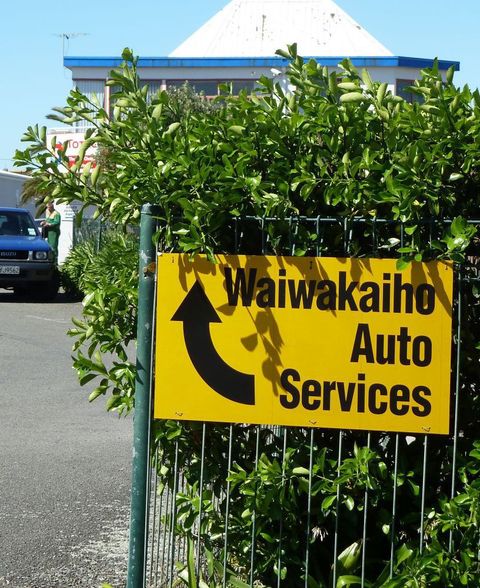 Waiwakaiho auto services sign
