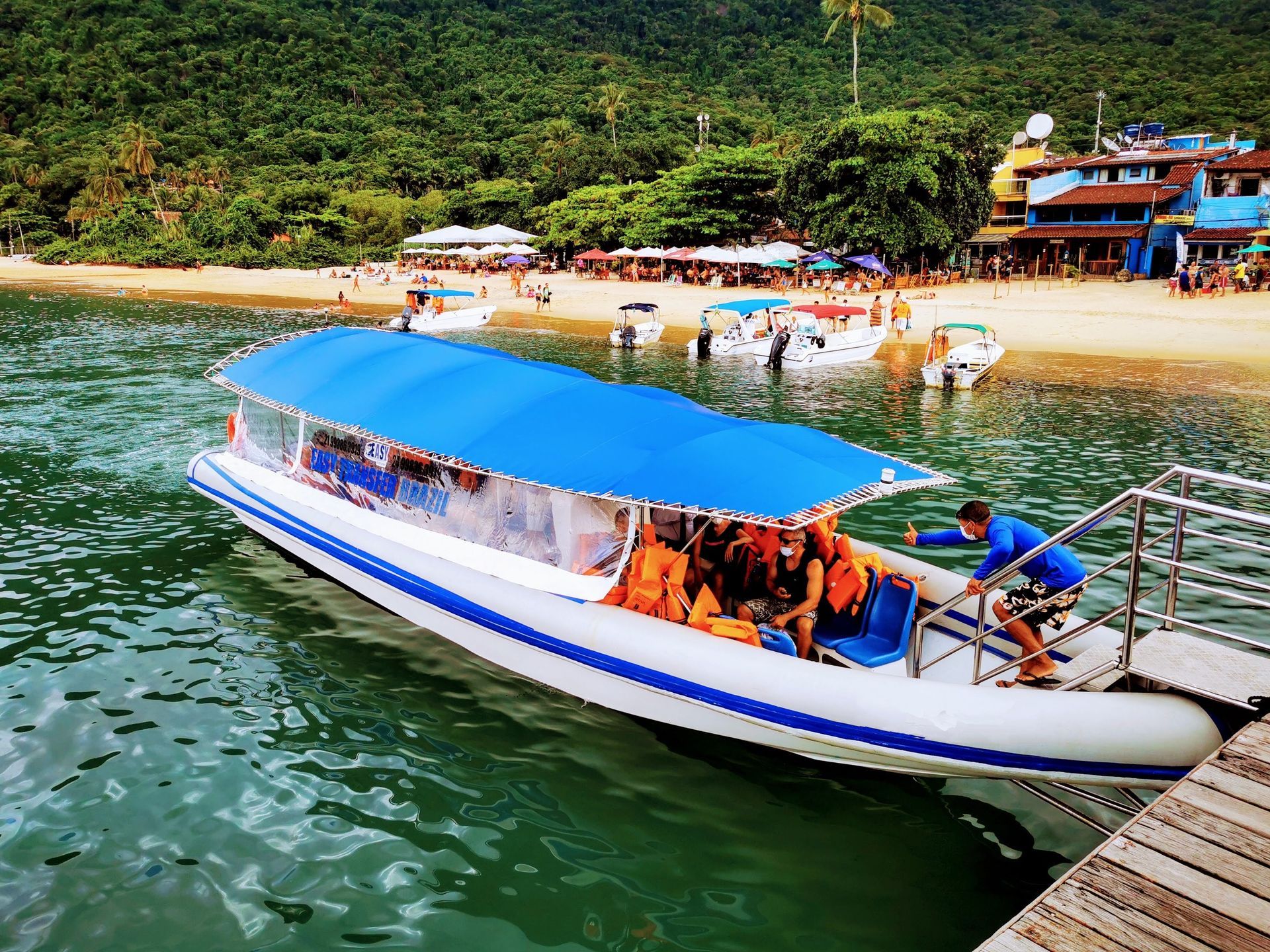 Flexboat docking at Vila do Abraão - Ilha Grande - RJ Brazil.