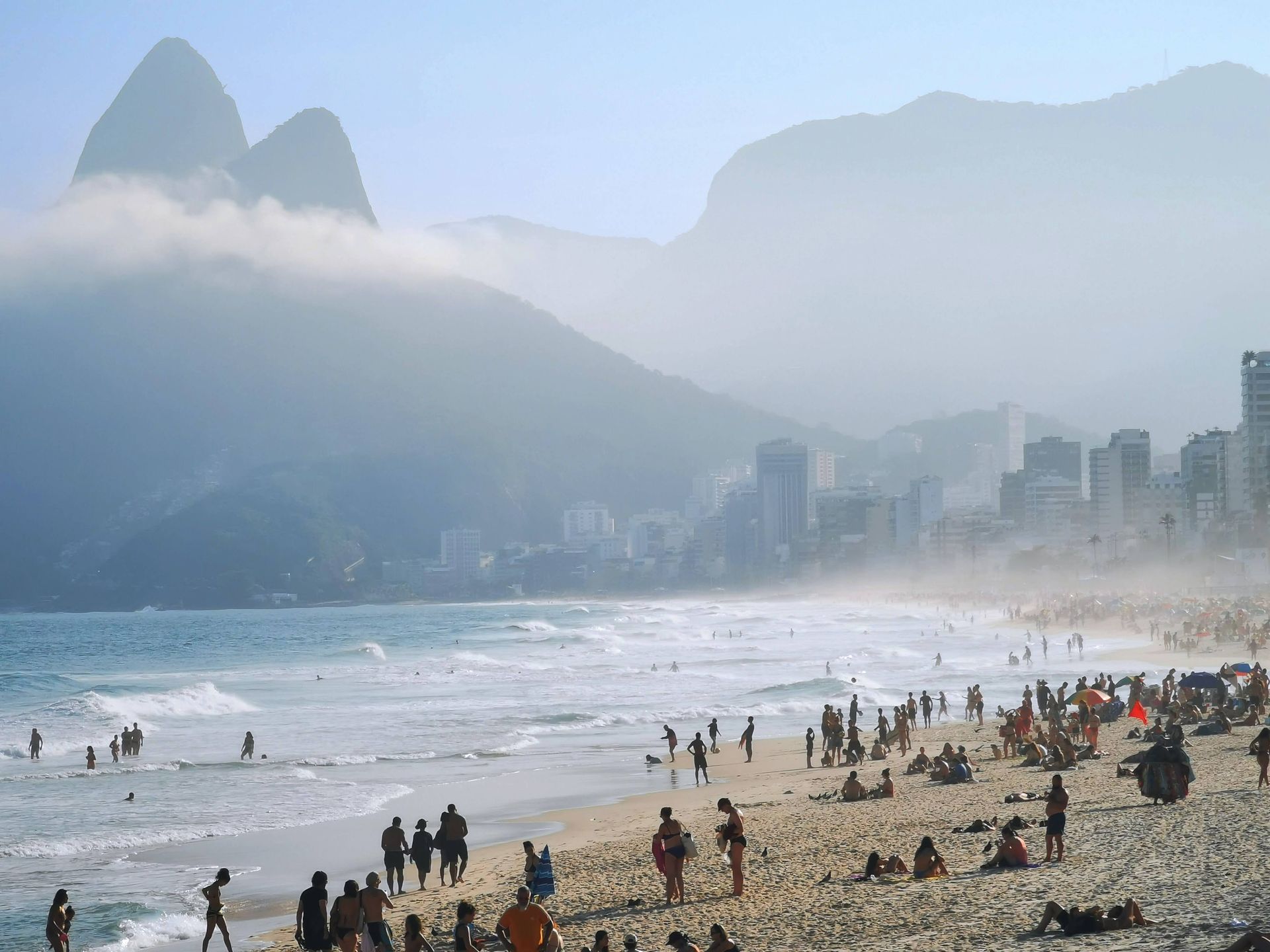 View of Morro Dois Irmaos from Ipanema beach