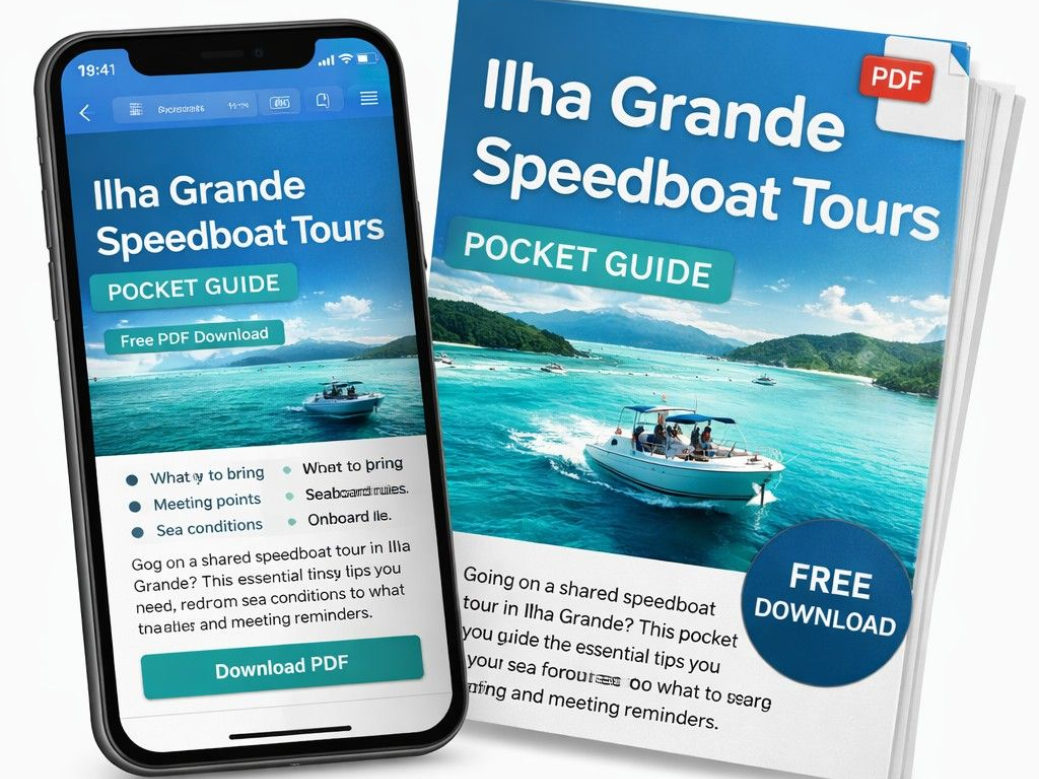Subscribe to our newsletter and download the free Ilha Grande Speedboat Tours Pocket Guide - English (PDF)