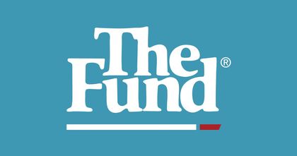 The fund logo is on a blue background.